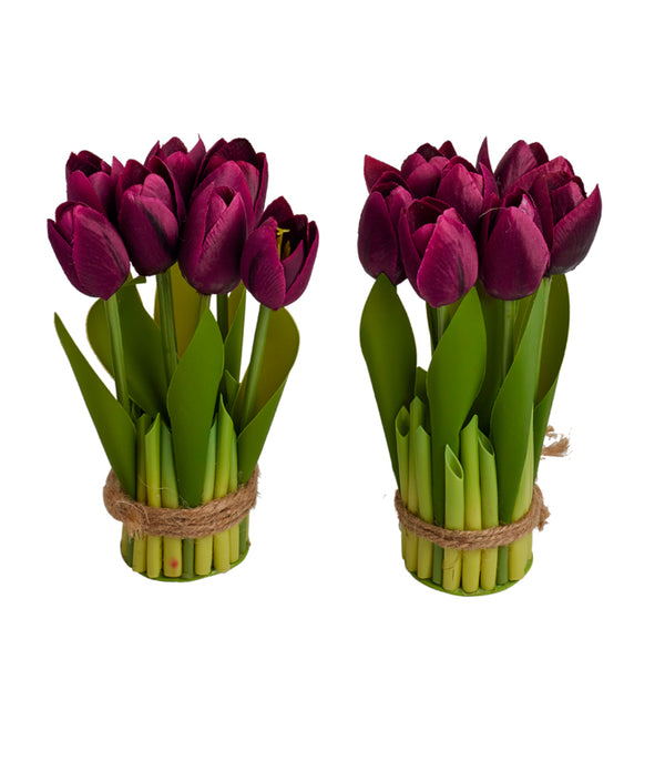 TULIPS SMALL STACK - Purple - SET OF 2