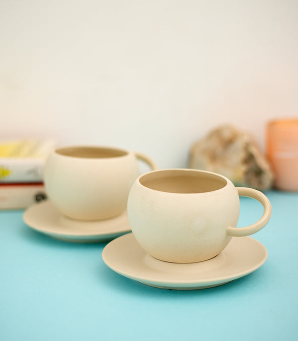 Cream Cove Cups Set - Set of 2
