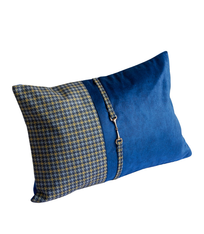 Prussian Houndstooth Rectangle Cushion Cover