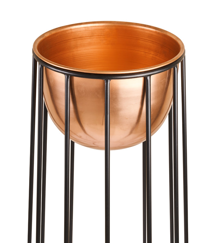 Satin Slope Copper Planter Set