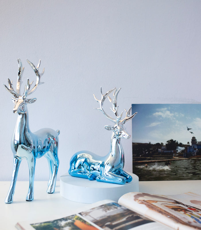 Blue Ice Reindeer Set