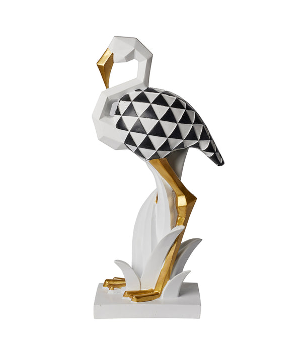 Checkered Flamingo Sculpture