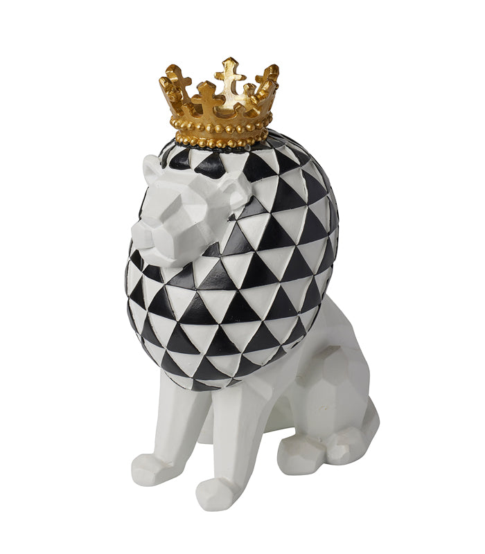 Checkered Lion Sculpture