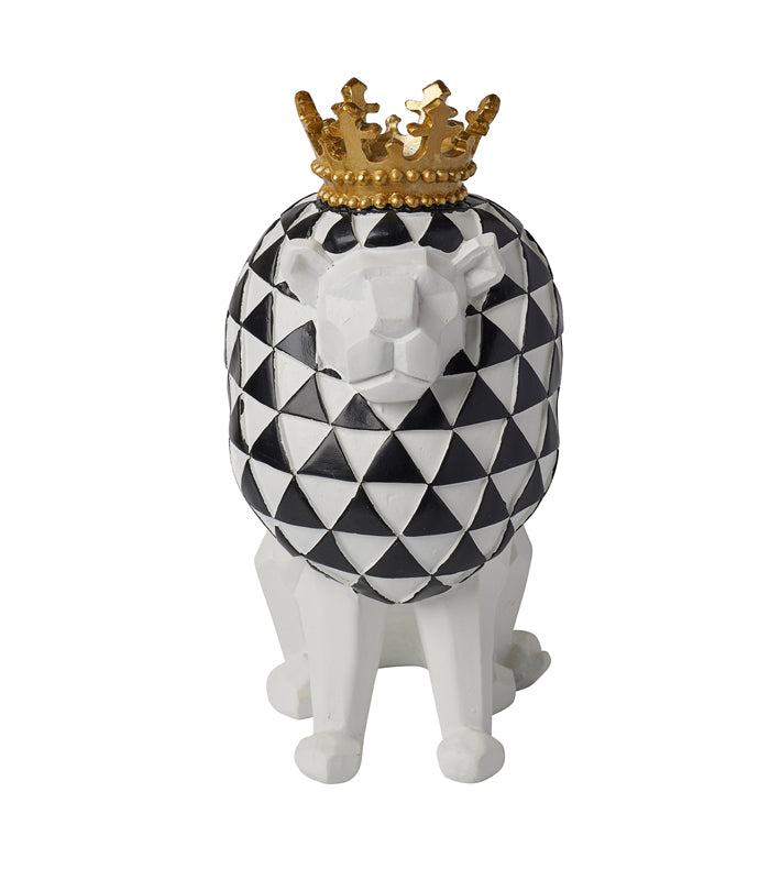 Checkered Lion Sculpture