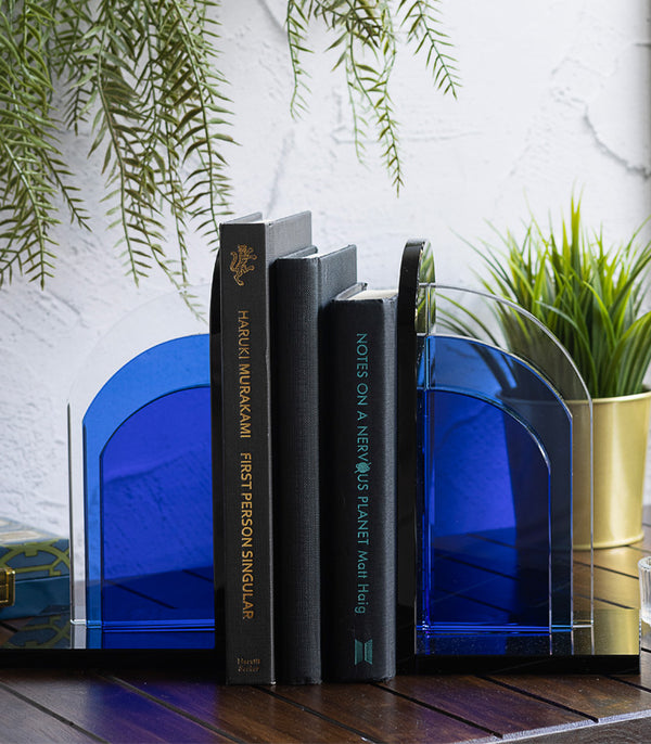 Cobalt Crystal Bookends