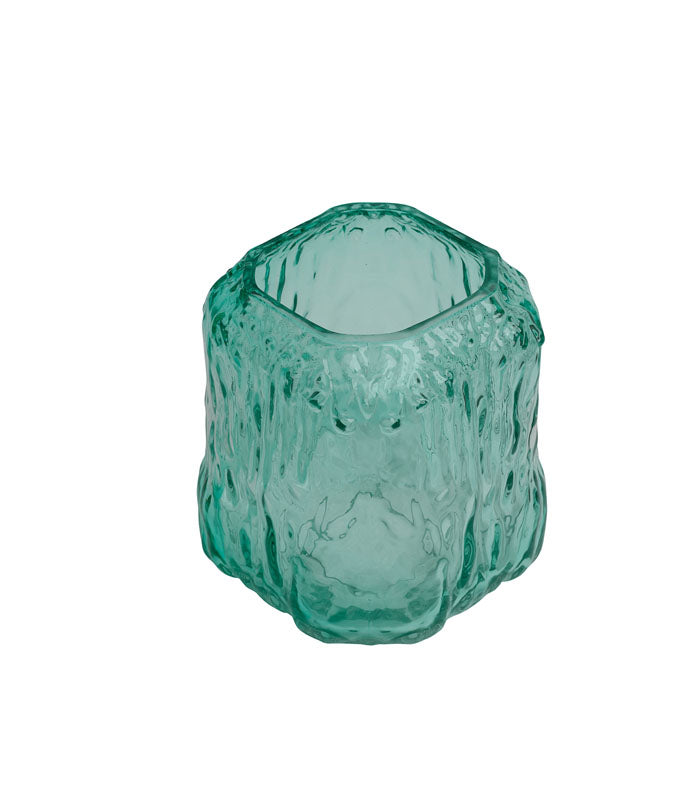 Cyan glass vase