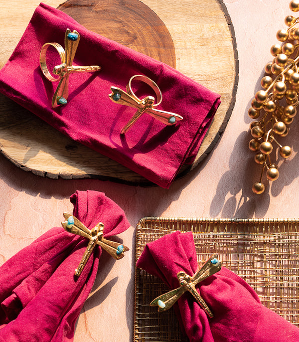 Dragonfly Napkin Rings - Set of 4