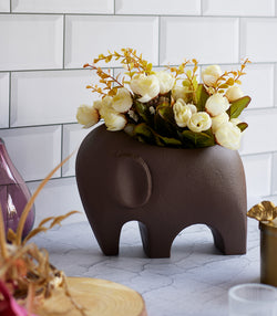 Elephant Vase - Brown