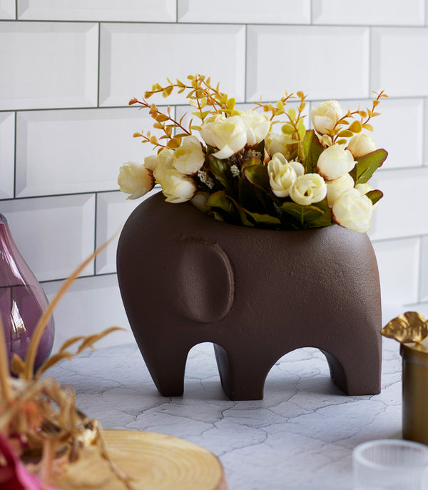 Elephant Vase - Brown