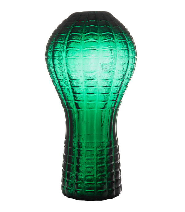 Emerald Checkered Bulb Vase