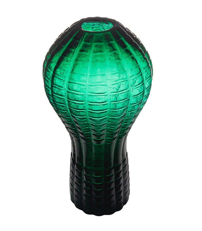 Emerald Checkered Bulb Vase
