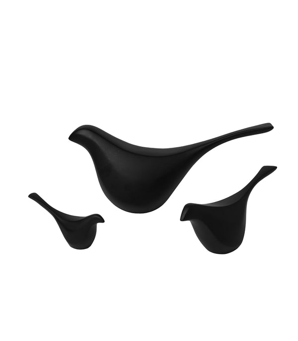 Finch bird set of 3 - Black