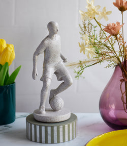 Footballer Sculpture - Beige