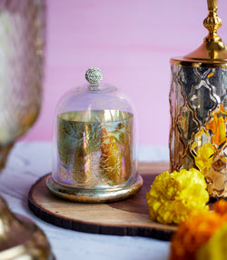 Gilded Cloche Rose Scented Candle