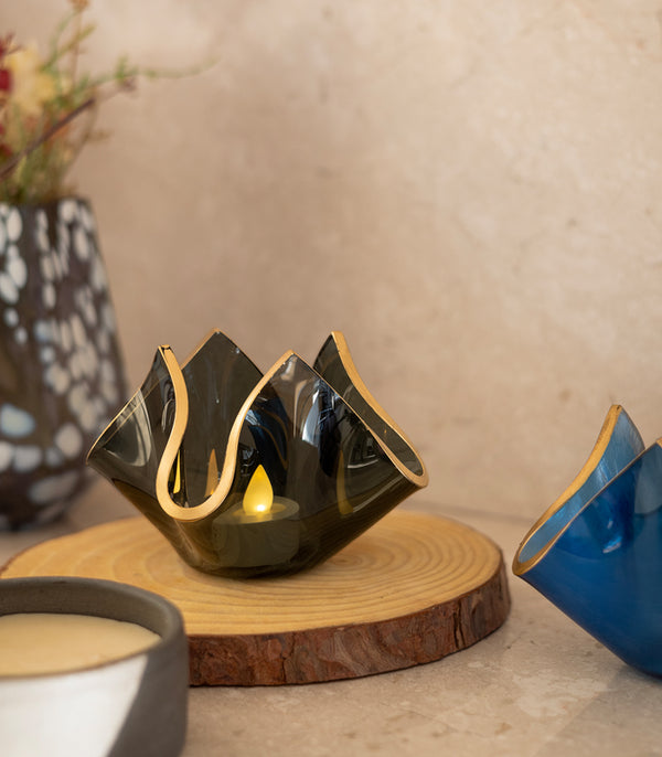 Gilded Wrap Candleholder - Black