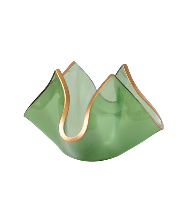 Gilded Wrap Candleholder - Green