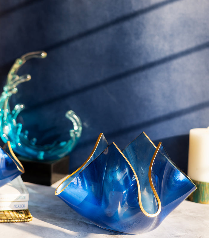Gilded Wrap Candleholder - Blue