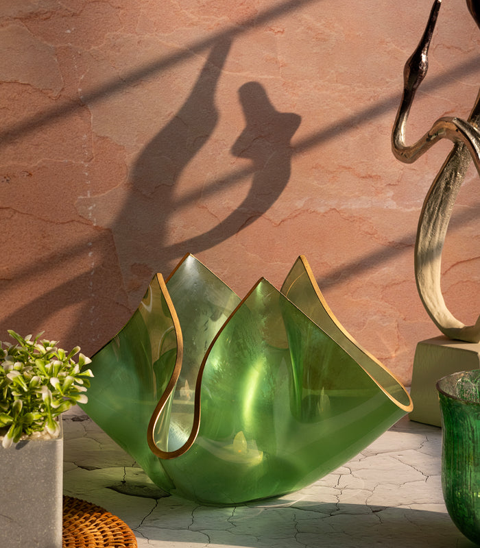 Gilded Wrap Candleholder - Green