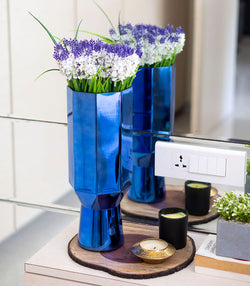 Indigo Foot Vase