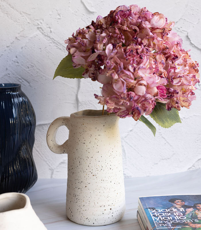 Ivory Speckled Jug Vase