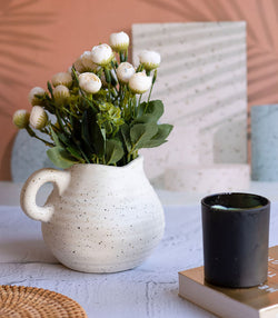 Ivory Speckled Jug Vase