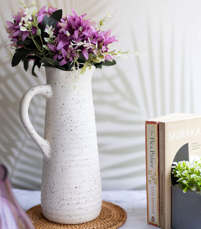 Ivory Speckled Jug Vase