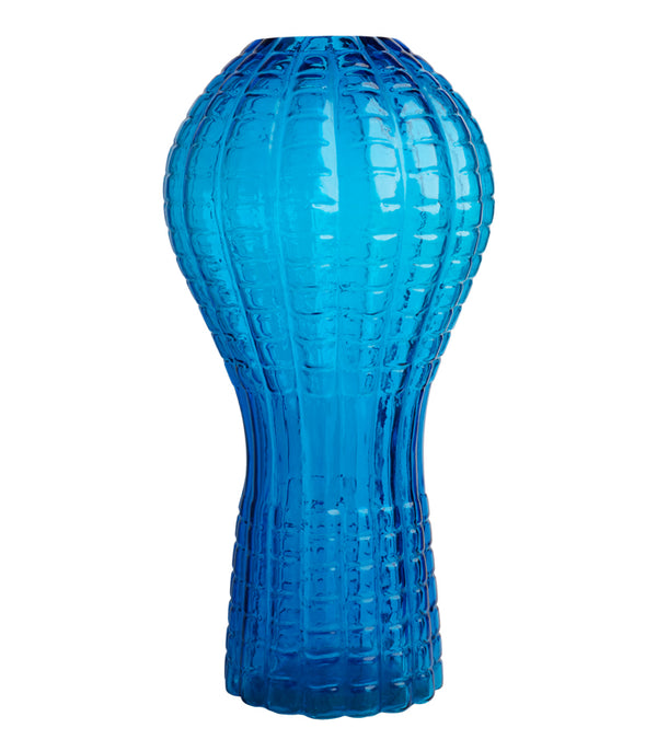 Sapphire Checkered Bulb Vase