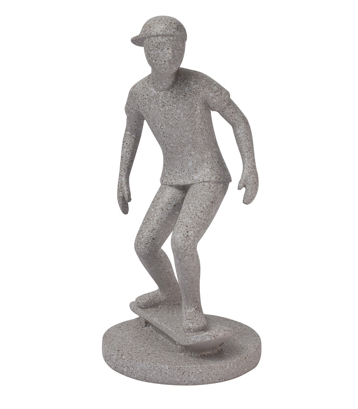 Skateboarder Sculpture Beige