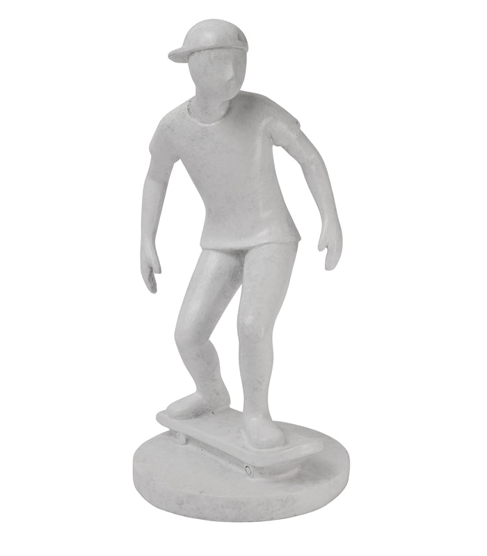 Skateboarder Sculpture White