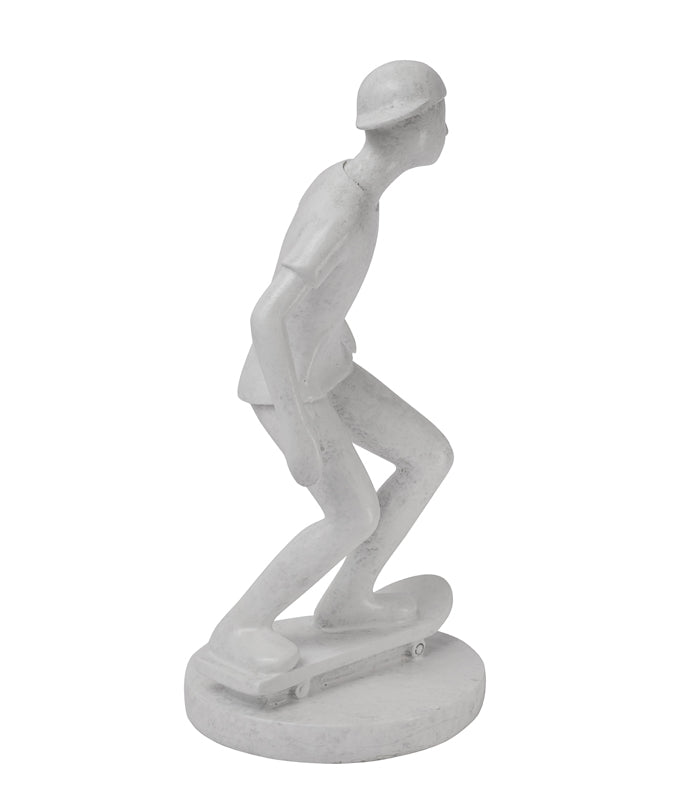 Skateboarder Sculpture White