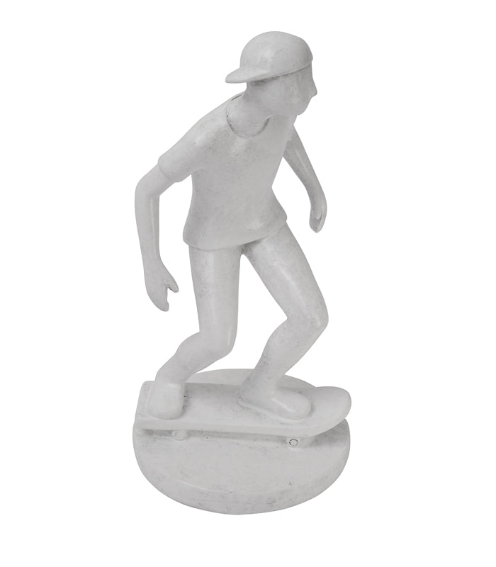 Skateboarder Sculpture White
