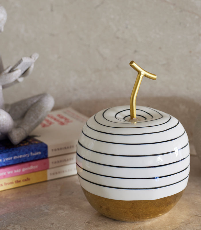 Striped Apple Sculpture