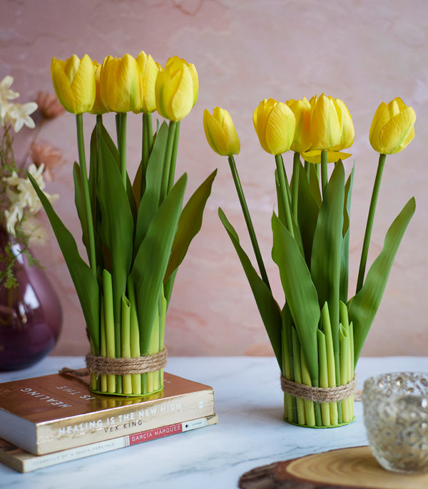Tulips Stack - Medium - yellow