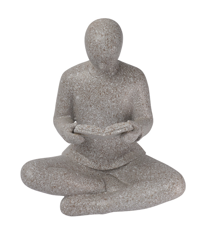 Zen Reader Sculpture - Beige