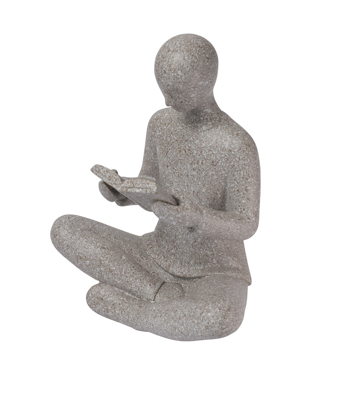 Zen Reader Sculpture - Beige