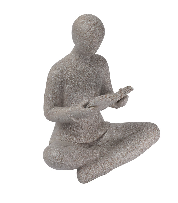 Zen Reader Sculpture - Beige