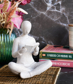 Zen Reader Sculpture - Beige