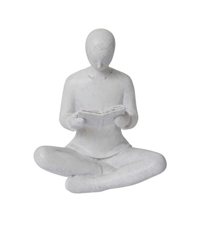 Zen Reader Sculpture - White