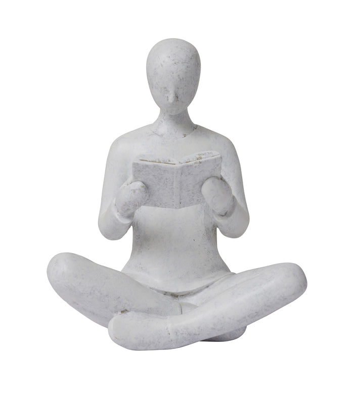 Zen Reader Sculpture - White