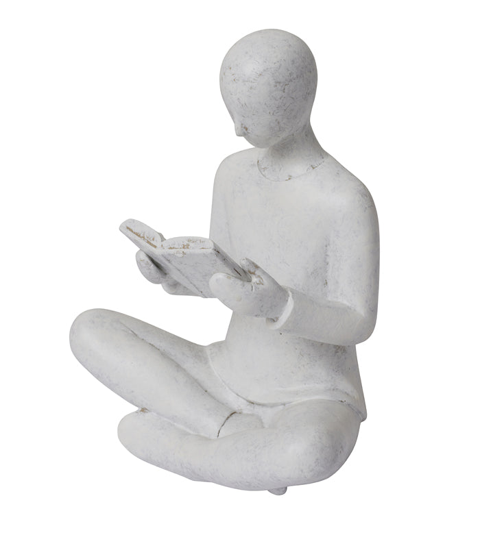 Zen Reader Sculpture - White