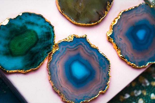 Agate Coaster Set - Turquoise