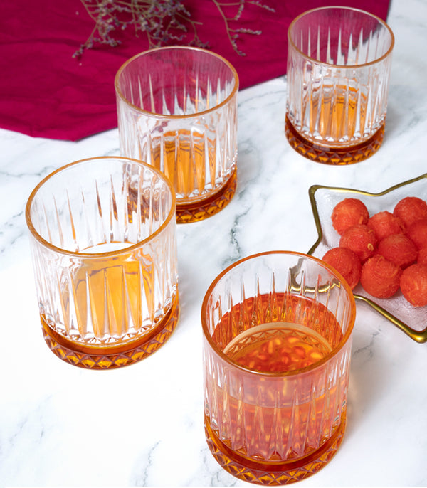 Amber Rain Glasses - Set of 4