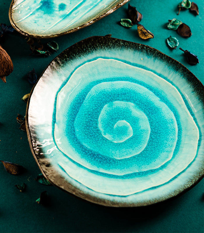 Aqua Spiral Plate – htohshop