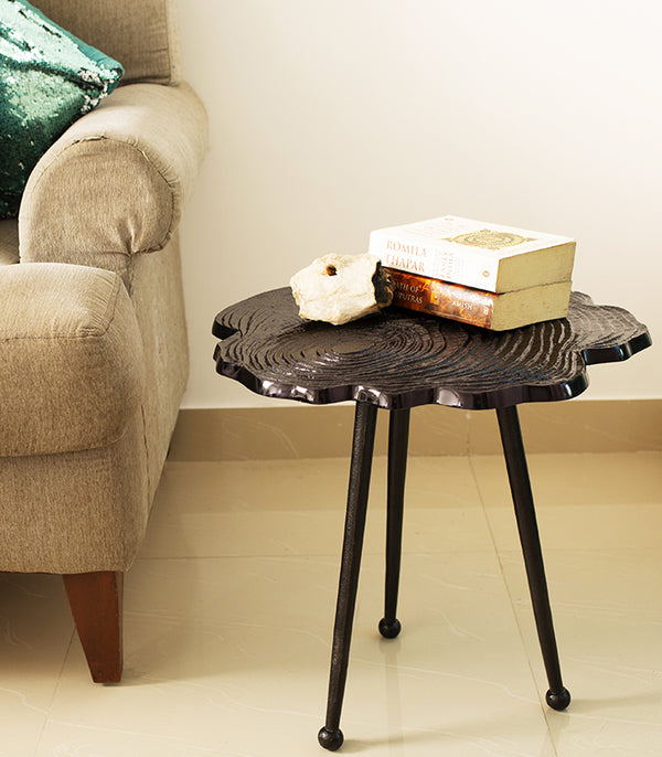 Bark Top Table - Black