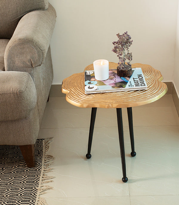 Bark Top Table – Gold