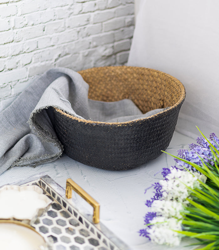 Black Cane Planter Cover Basket