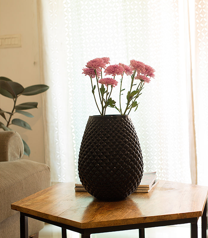 Black Porcupine Vase
