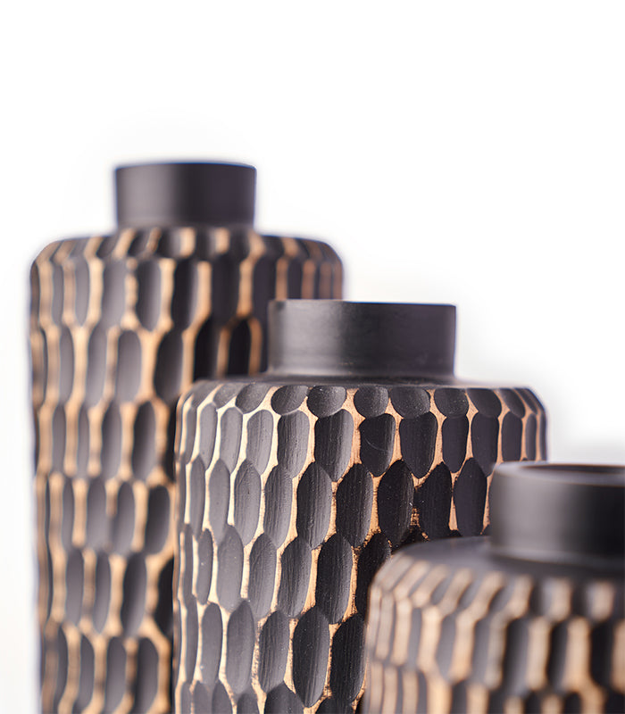 Black Sand Vase Set