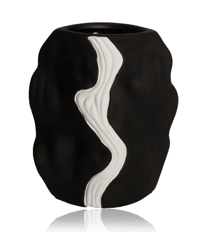 Black & White Fissure Vase short