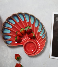 Cardinal Sky Shell Dip Platter